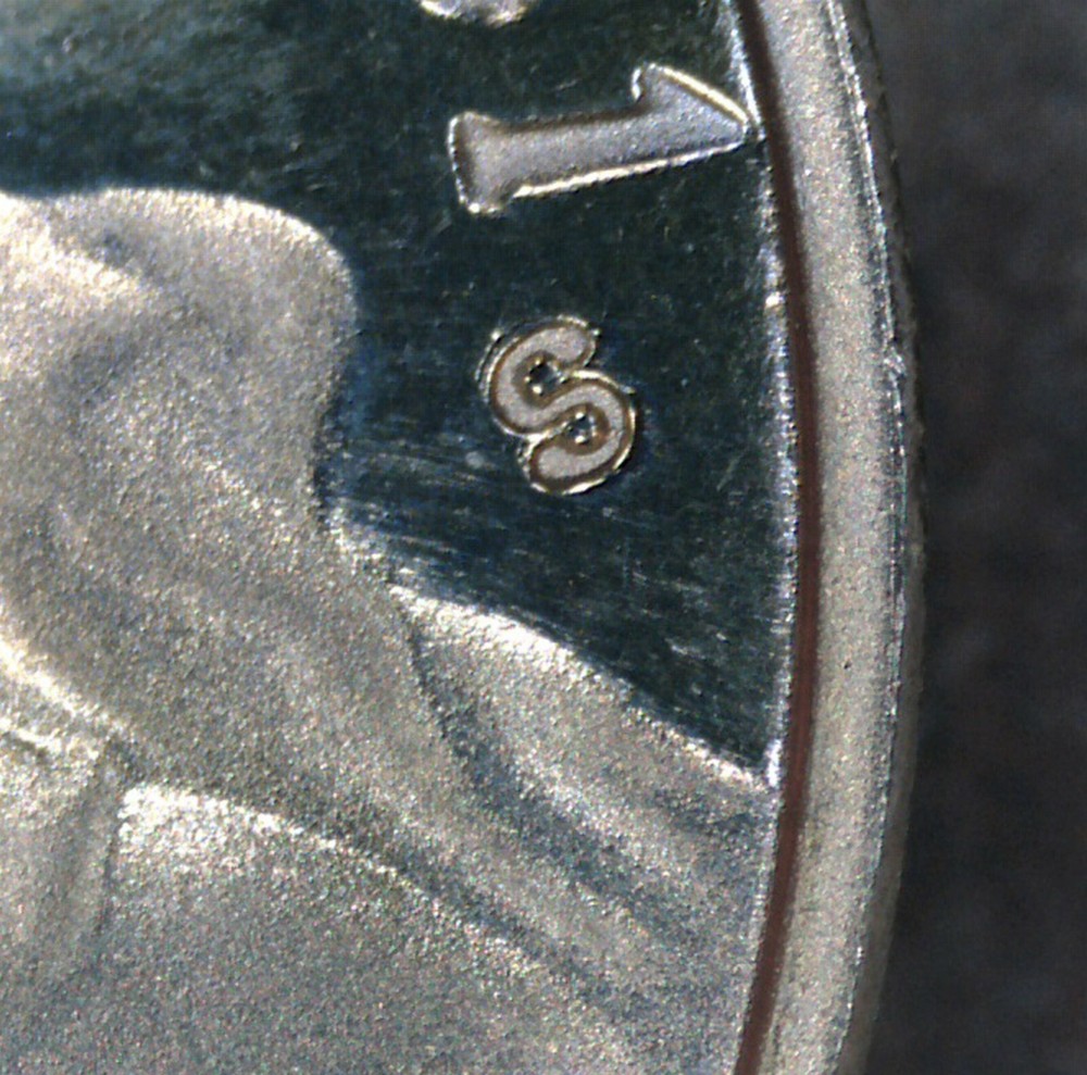 1981-S Type 2-flat "S" Proof Jefferson nickel.