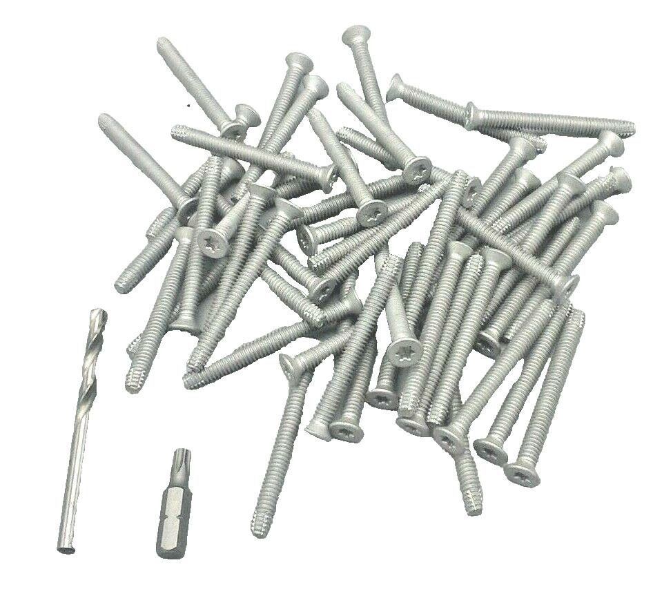 Lot of 175 - PLATED 1/4" x 2.5" Torx Self Tapping Trailer Wood Deck Screws W/Bit