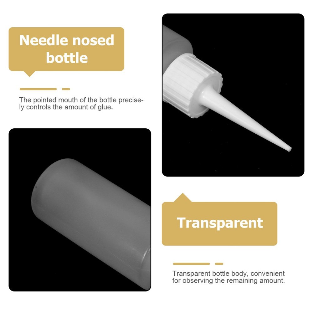 100 Pcs Sewing Agent Bottle Squeeze with Nozzle Plastic Tip Empty Glue Bottles