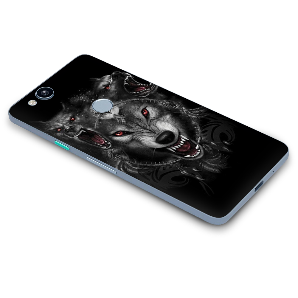 Google Pixel 2 Skins Decal Wrap Angry Wolves Pack Howling