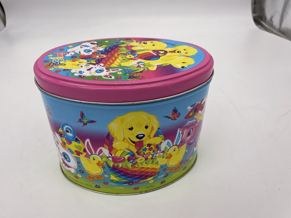 Nice old Lisa Frank Easter tin Box .