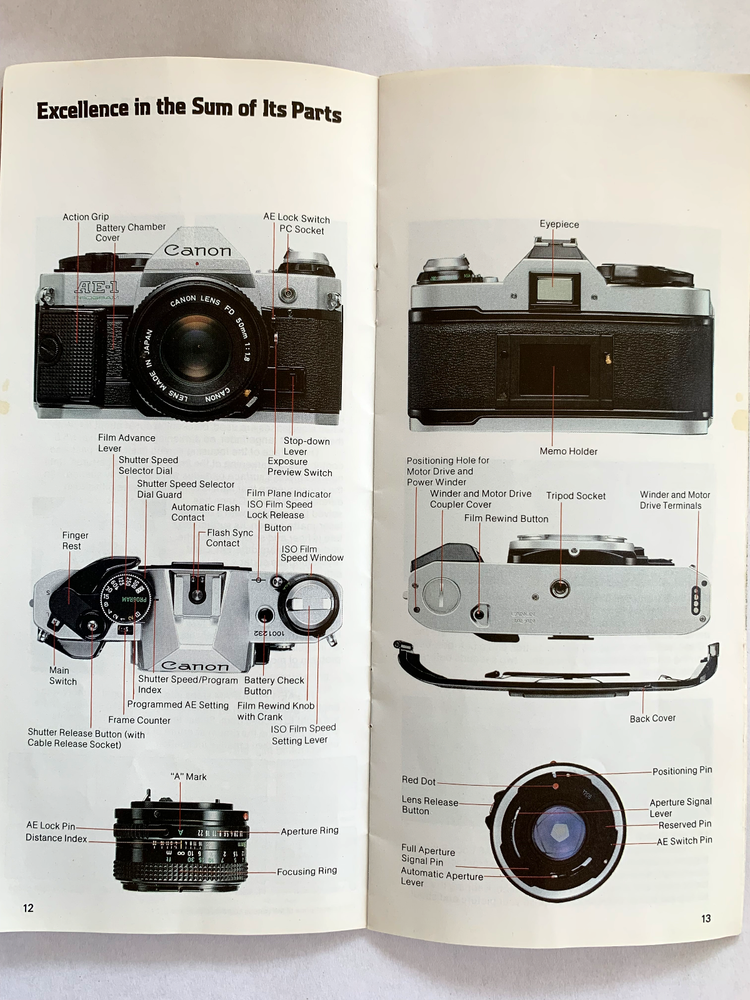 Canon AE-1 Program A New Generation Camera Booklet