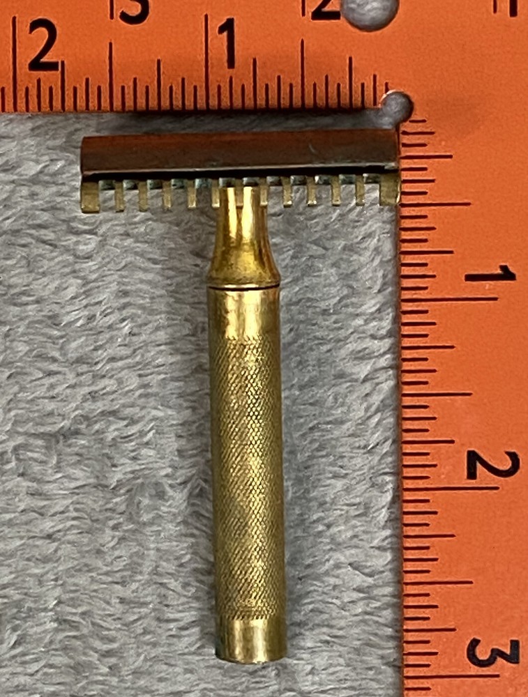 Vintage SCHICK Brass Safety Razor Handle