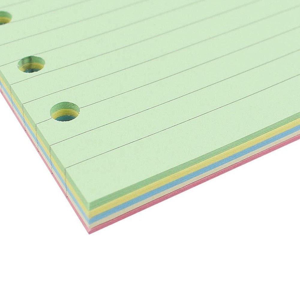 50 Sheets/100 Pages Colored Lined Paper Refill for A6 6-Ring Binder Notebook