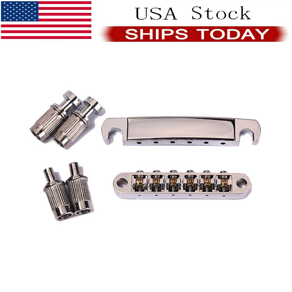 Adjustable Roller Saddle Tune-O-Matic Bridge Tailpiece Fit For Les Paul LP SG