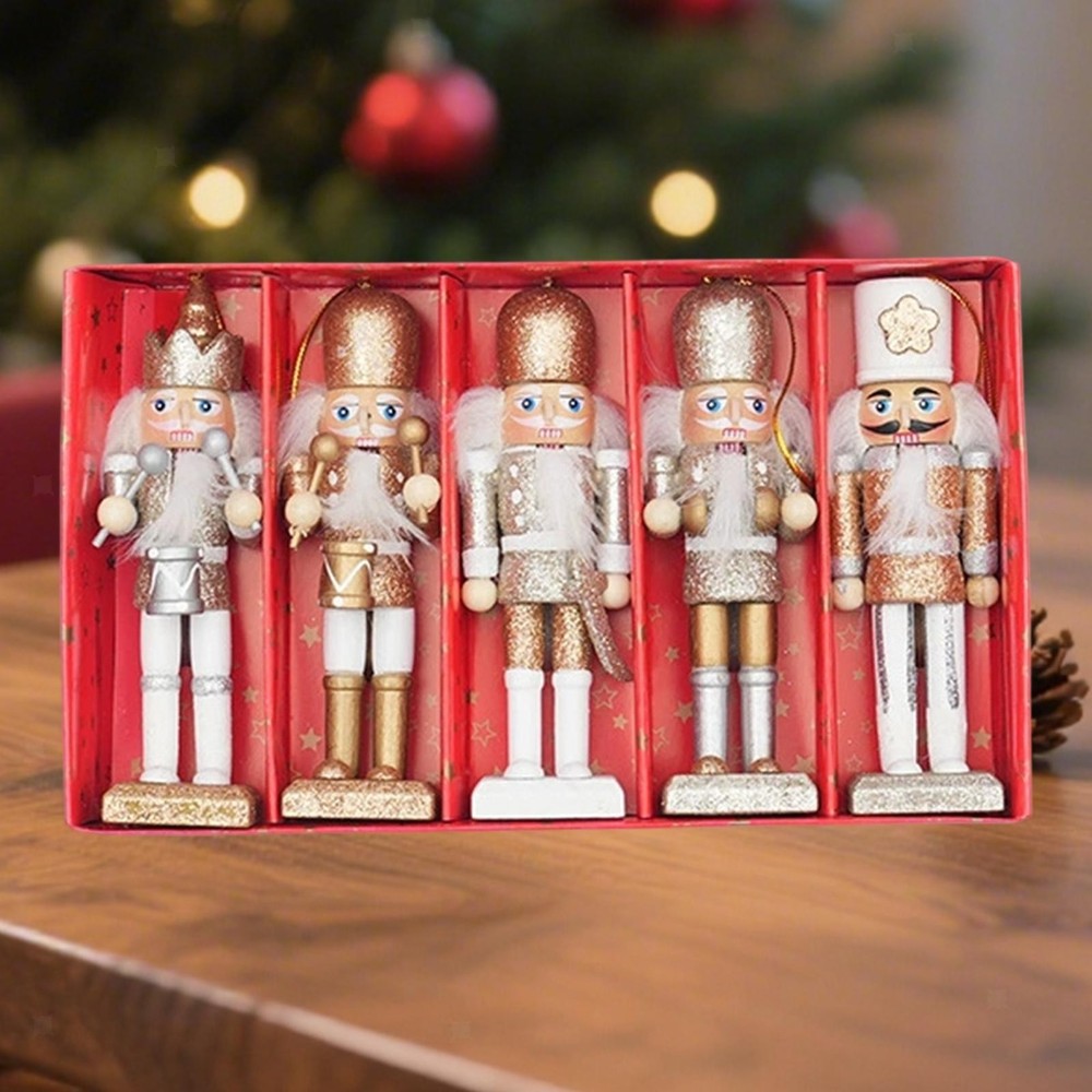 5x Christmas Nutcracker Figure Desktop Decoration for Table Display Tabletop