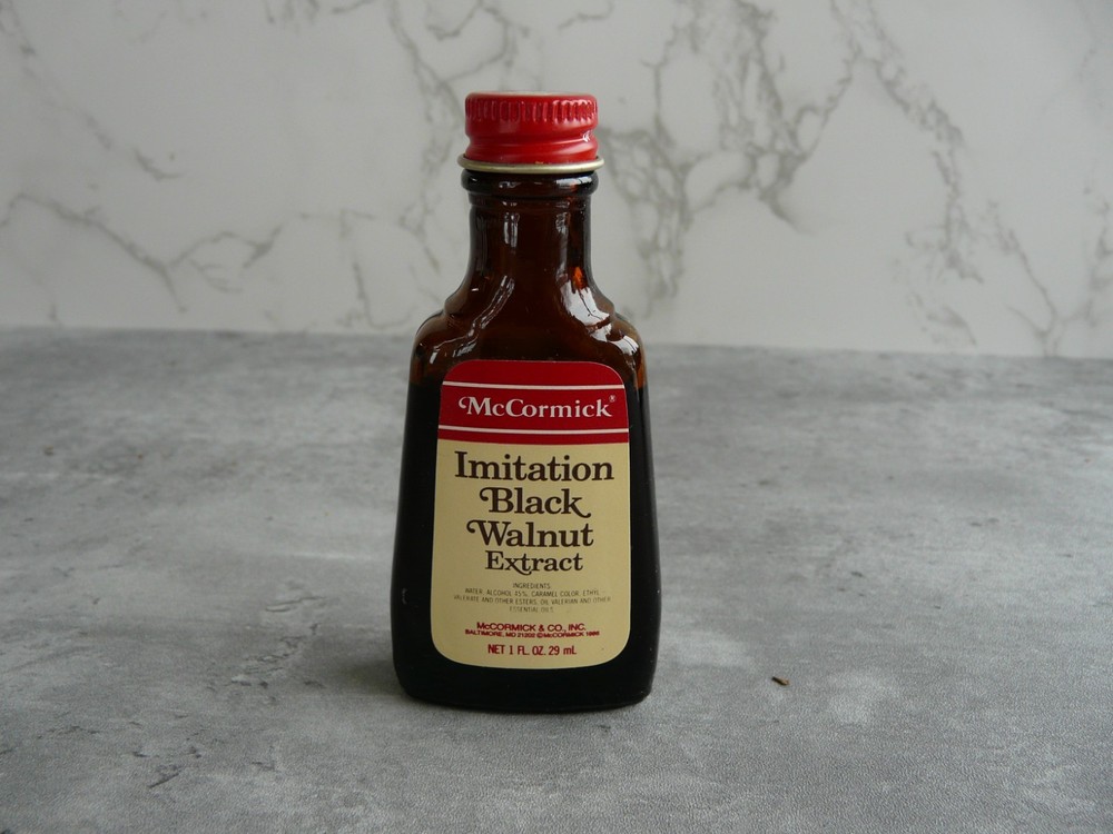 Vintage McCormick Imitation Black Walnut Extract Bottle & Box Prop/Display