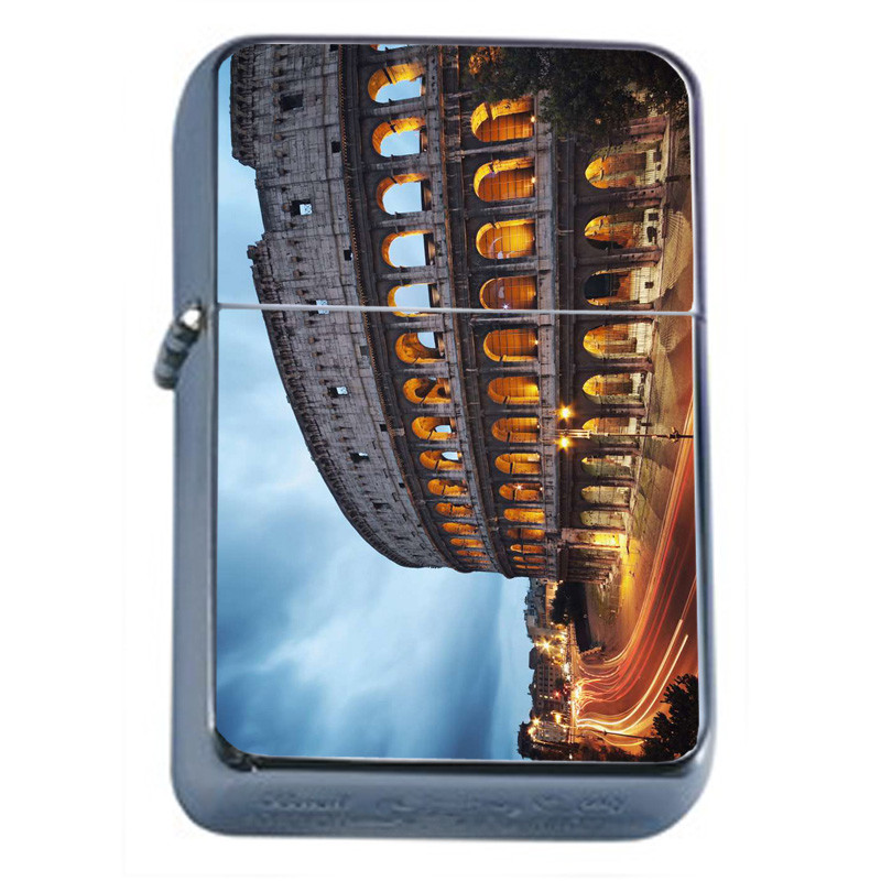 Rome Italy D1 Flip Top Oil Lighter Wind Resistant