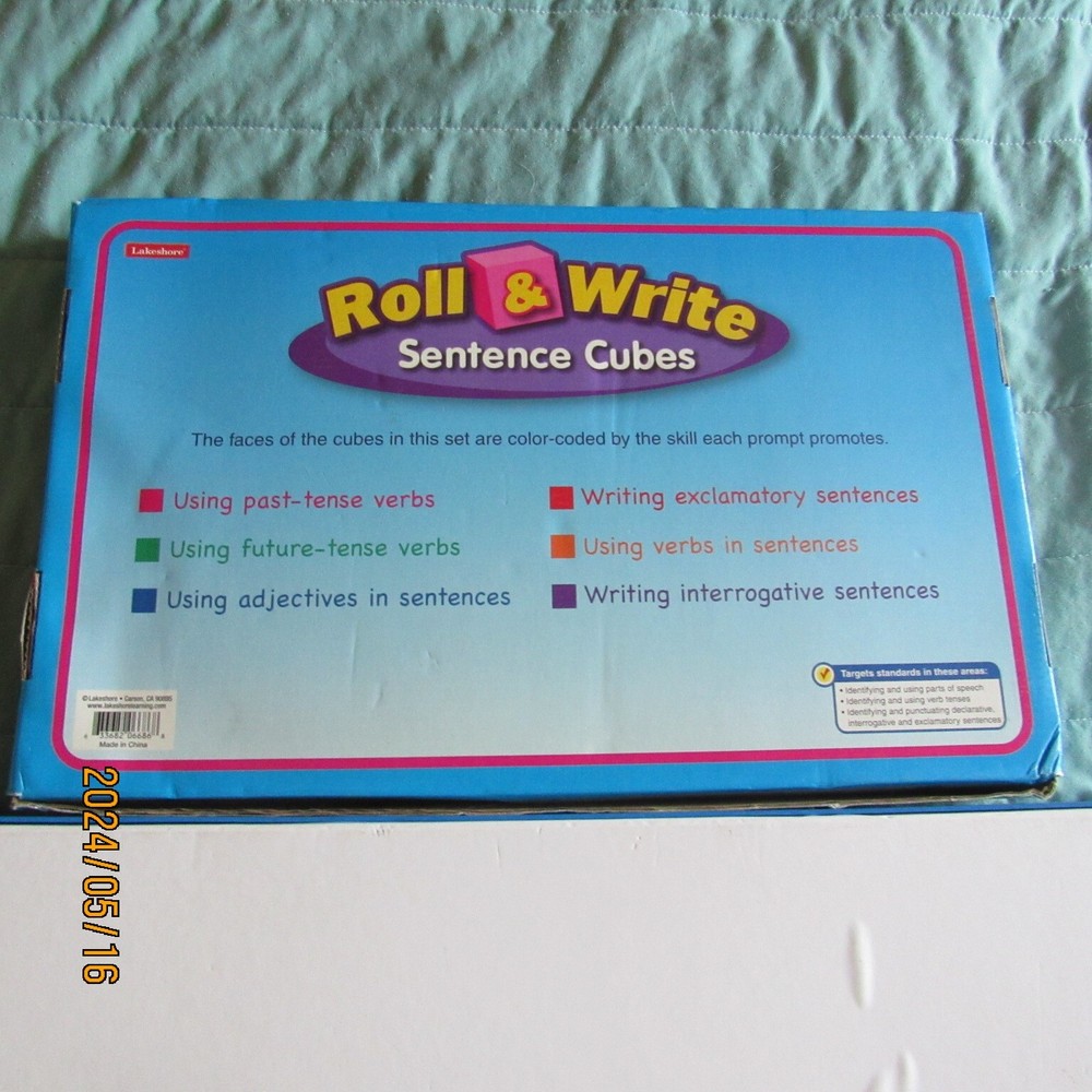 Lot 2-Lakeshore Learning-Roll & Write Word Game-Dice-Sentence Cubes-Writing-2000