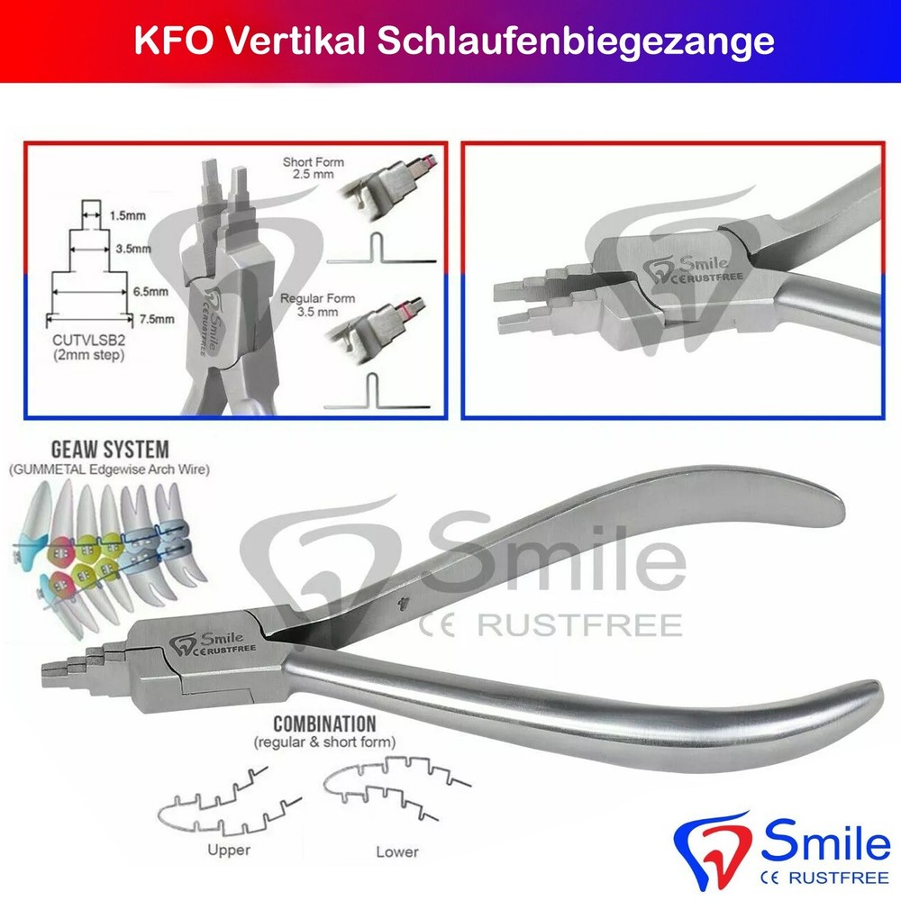 Vertical Step Bend Plier KFO Dental Technology Orthodontics Plier