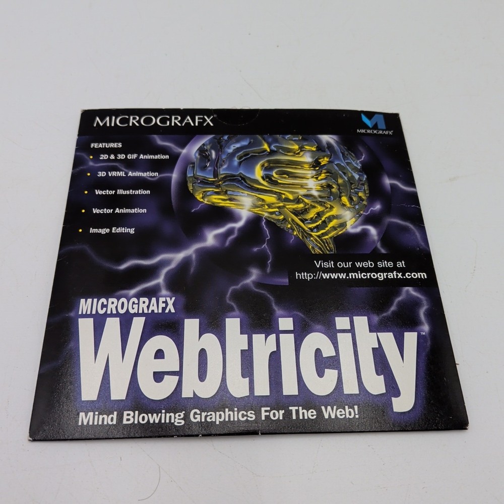 Micrografx Webtricity Graphics Gif Animation Vintage Windows 95 Software Cd