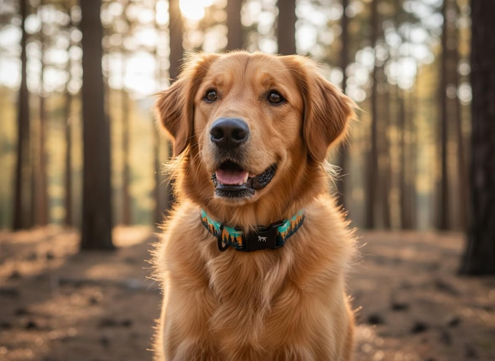 Adjustable Dog Collar Quick Release Buckle RusticPine Print Small 0.7 Inch
