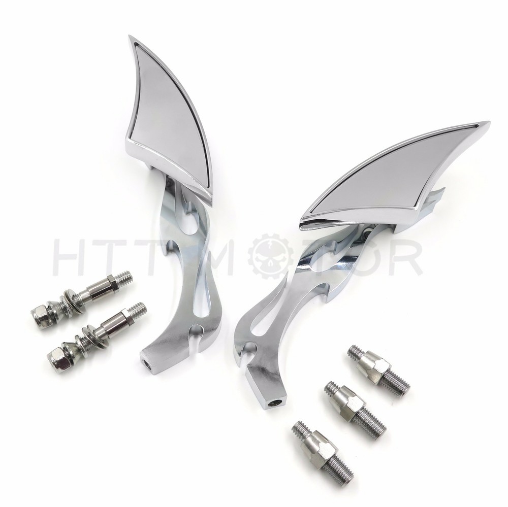 Universal 10mm 8mm CNC Blade Motorcycle Cruiser Chopper Custom Mirror For Harley