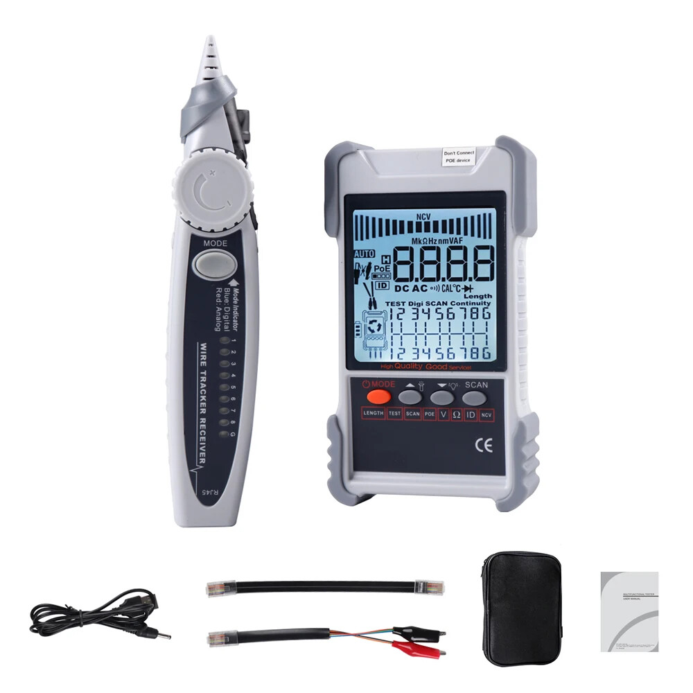 Handheld Portable Network Cable Tester Analogs Digital Search POE Test