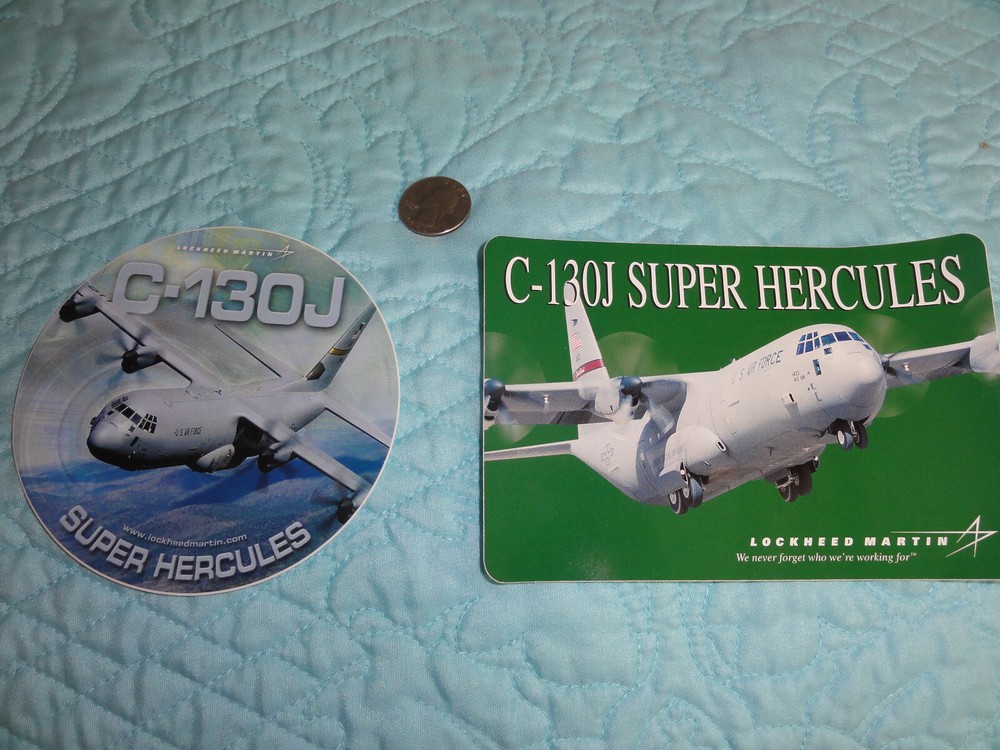 2 Lockheed Martin C-130J Hercules Aircraft Stickers  