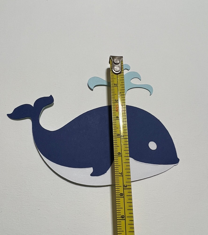 Blue Whale Paper Piece Handmade For Scrapbooking Card Making