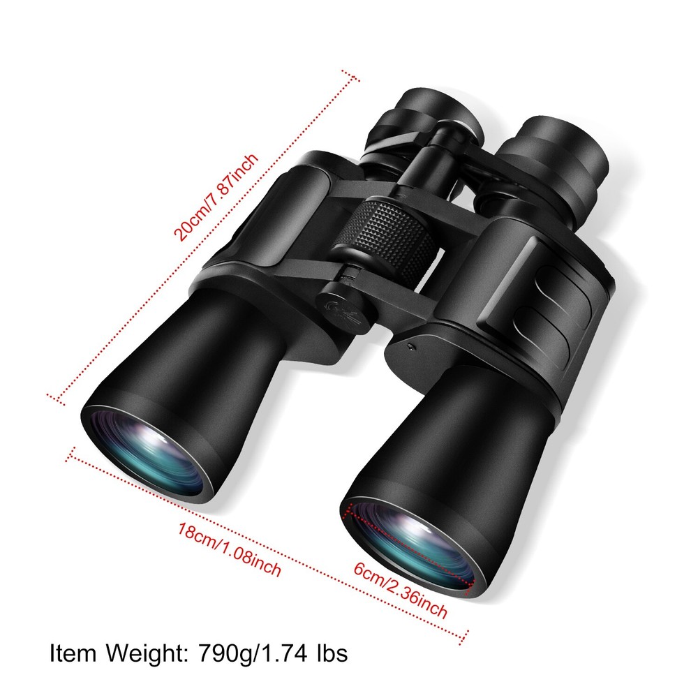 High Power Binocular for Adults w/ Low Light Night Vision, Compact Professional