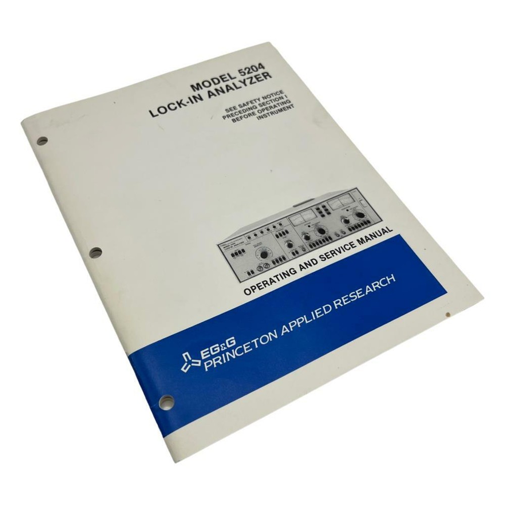 EG&G Model 5204 Lock-In Analyzer Instruction Manual