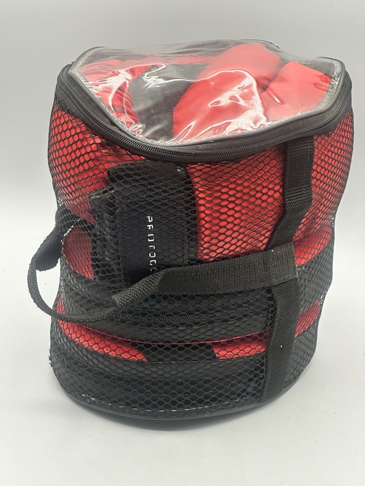 Protocol Red Boxing Gloves And Defensive Pads With Mesh Carry Bag EUC