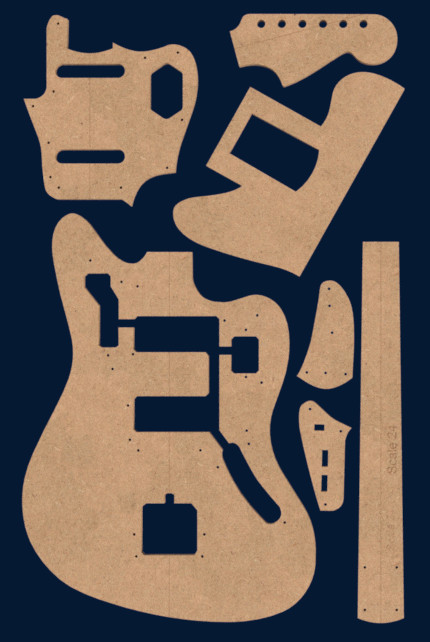 Fender Jaguar Full Template Set 0.50" MDF