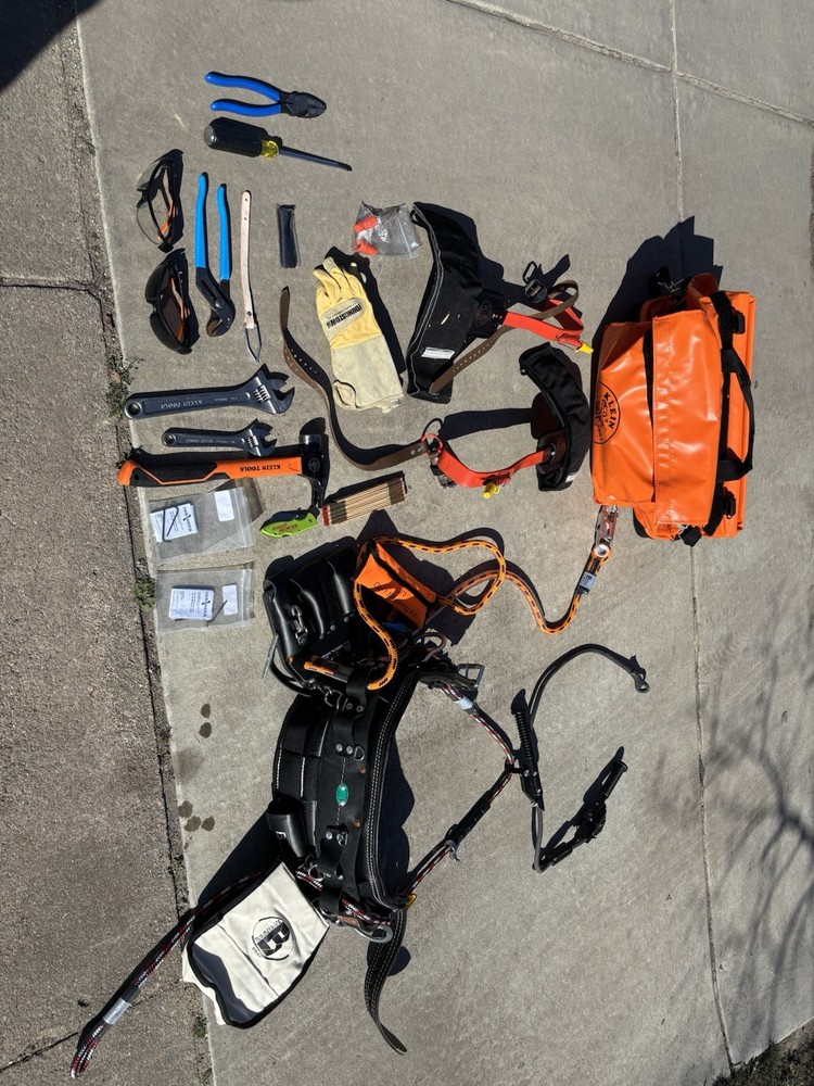 Bashlin Klein Tools Madi Lineman Belts Harnesses Tool Bag Accessories Lot