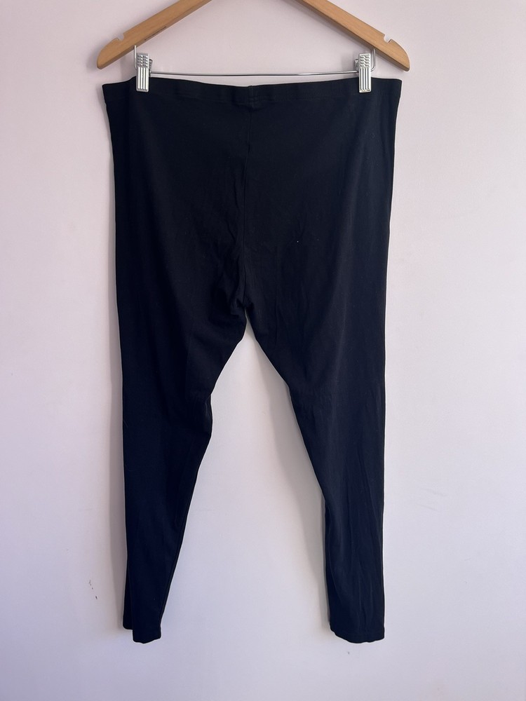 TU Size 20-22 Black Basic Leggings Stretch Pull On Waist 35" Inside Leg 27"