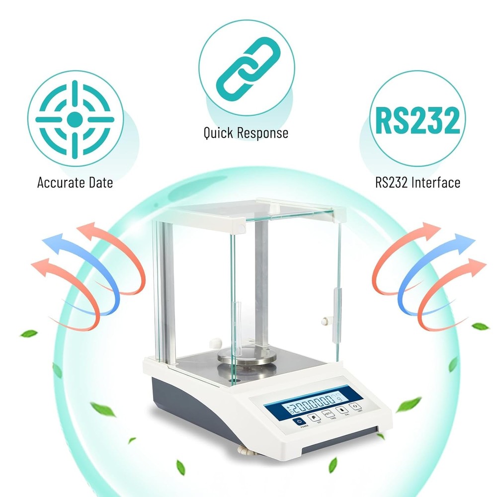 Analytical Balance Lab Scale 220g Capacity, 0.0001g Precision Electronic Scale