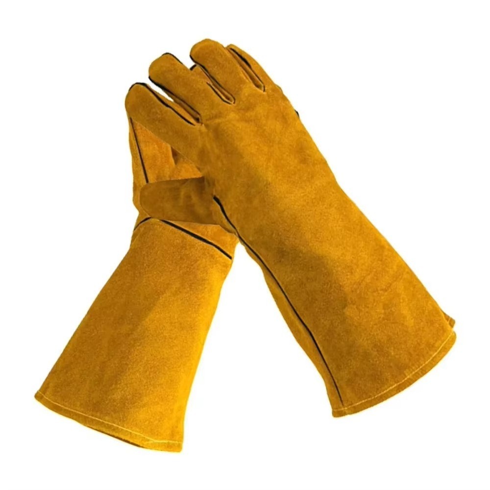 Comfortable Heavy Duty Cowhide Leather Fireproof Welding/Safety Cuff Gloves