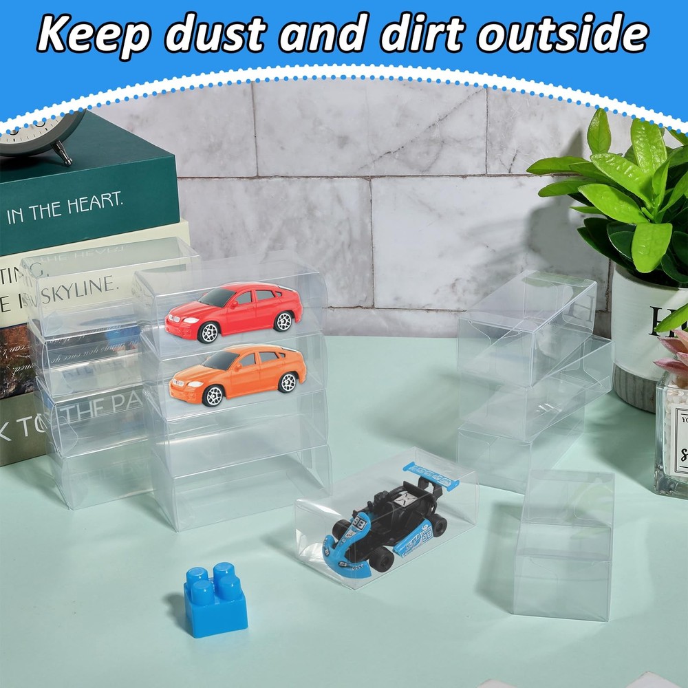 120 PCS 1/64 Display Case for Model Car,Clear Display Case,Storage Display Case,