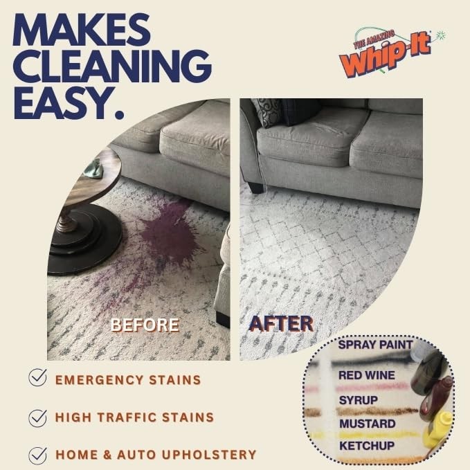 Whip It Cleaner, Multi Purpose Stain Remover 32 Fl Oz (Pack of 1)