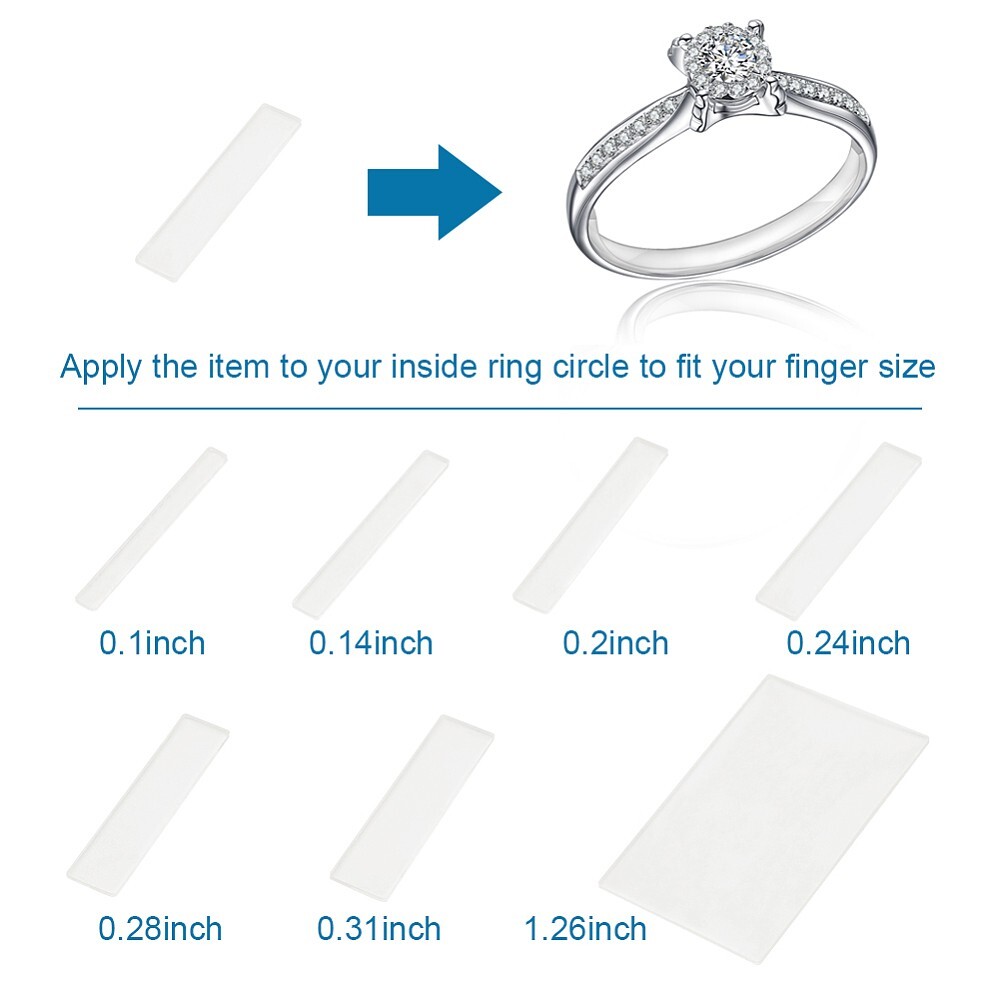 19Pcs Invisible Ring Adjuster-Assorted Sizes Ring Reducer Spacer Ring Guard A3
