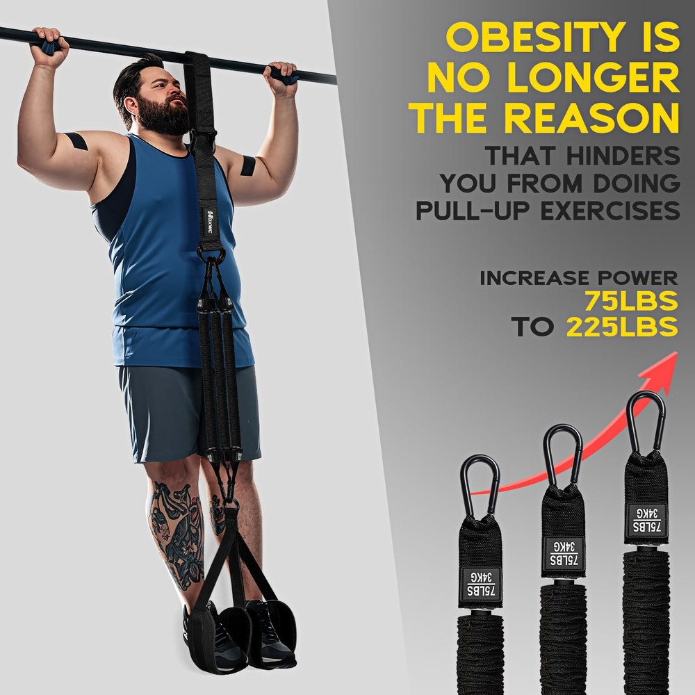 HOXWC Pull Up Assistance Bands 225lbs, Heavy Pull Up Bands, Resistance Bands ...
