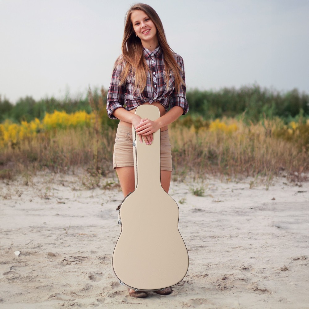 39" Classical Hard Guitar Case Portable Hard Shell Lockable With 2 Keys