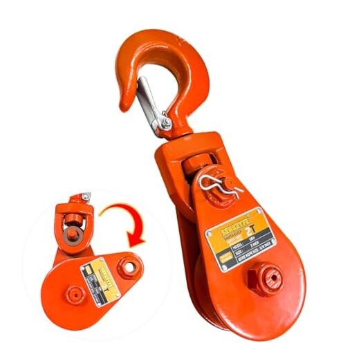 Snatch Block with Hook, Snatch Block 2 Ton WLL, 3" within 3/8" 2Ton(orange)
