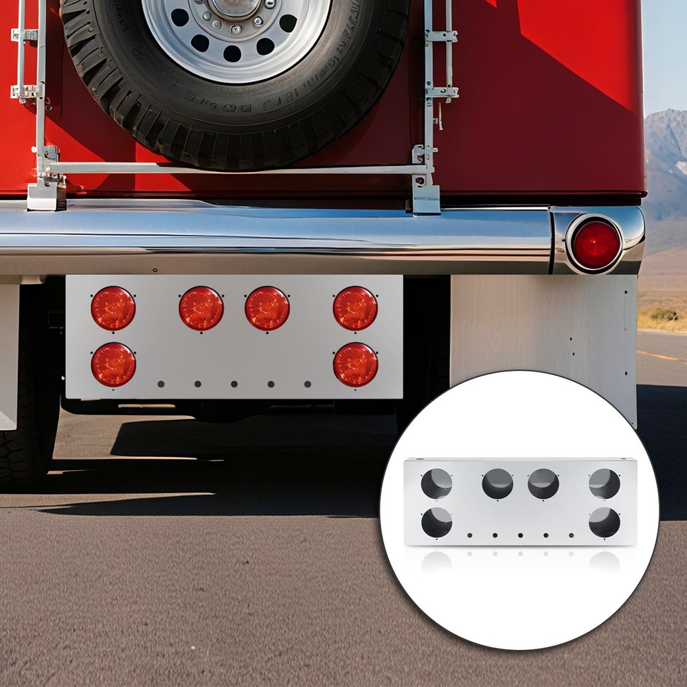 Stainless Steel Tail Light Panel for Semi Trucks & Trailers – 4.49”