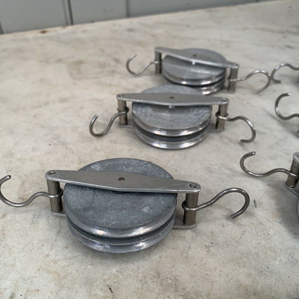 Set of 7 aluminium pulleys