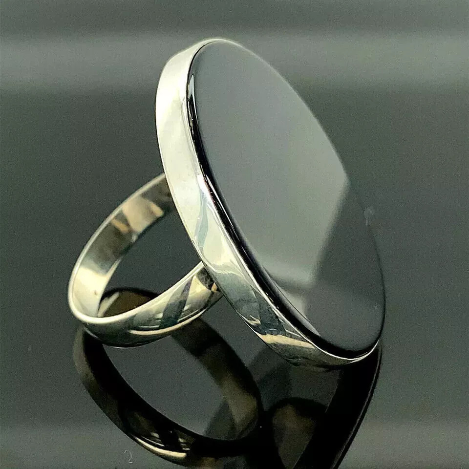 Awesome Black Onyx Gemstone 925 Sterling Silver Handmade Statement Ring SA-32