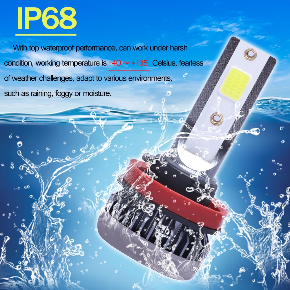 Pair H11 LED Headlight Kit Low Beam Bulb Super Bright 6500K White 1000000LM