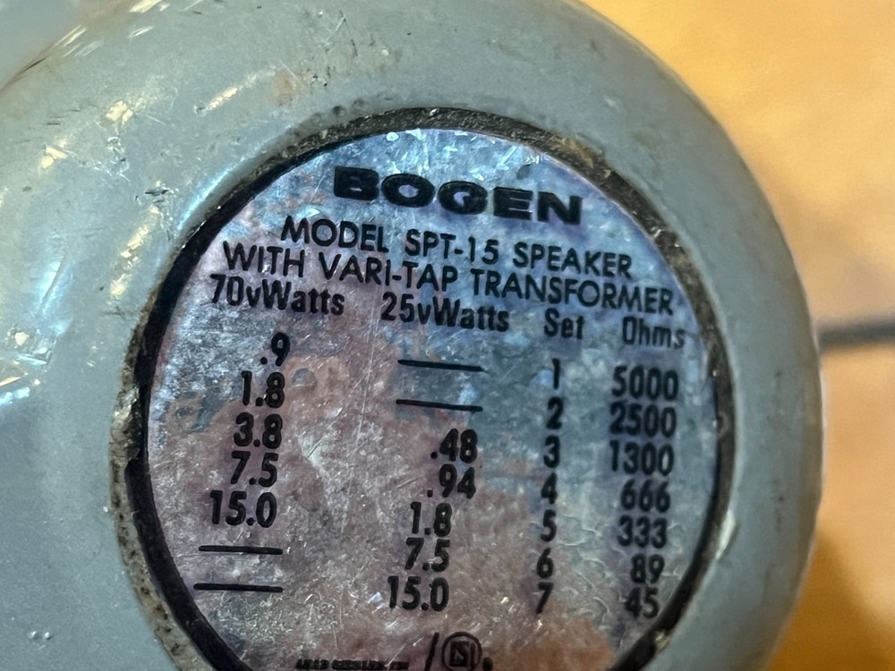 Bogen Communications SPT-15 Speaker w/Variable Tap/Mounting Bracket