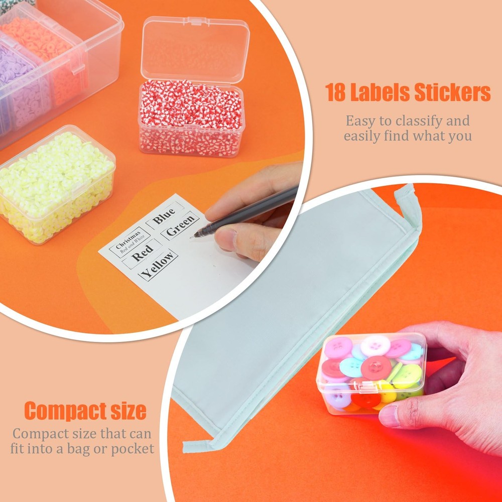 Mathtoxyz 2PCS Bead Organizers and Storage Box, Medium Size Case Plastic Cont...