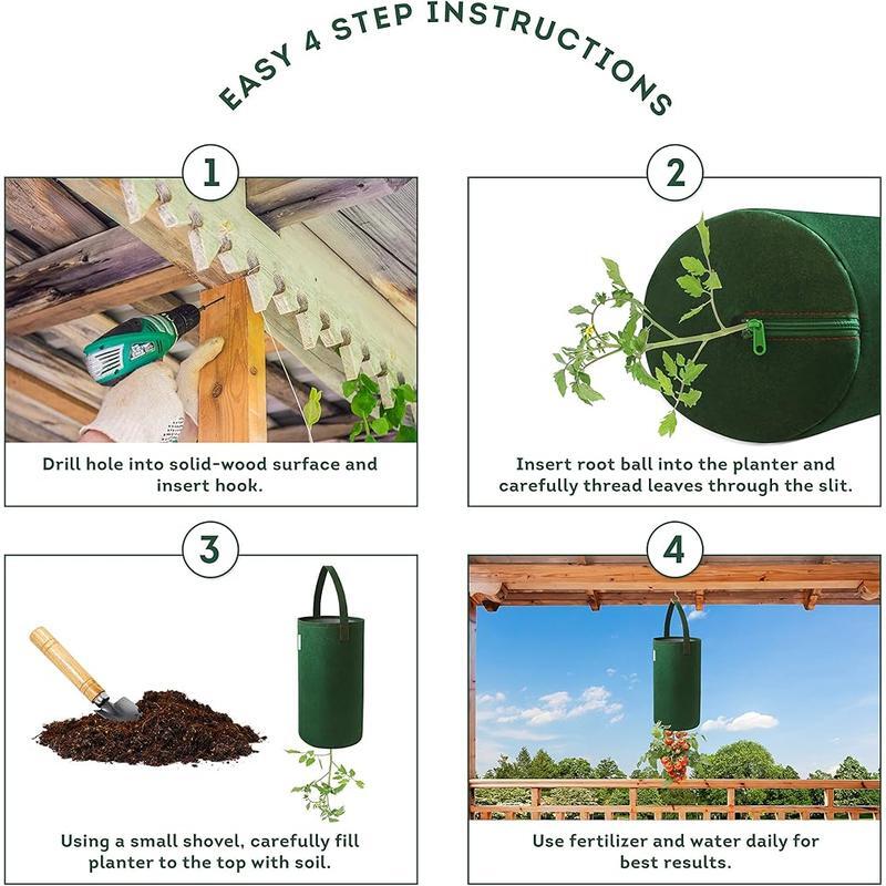Upside Down Tomato Planter 2-Pack Garden Bag Space Saving Durable Easy Access US