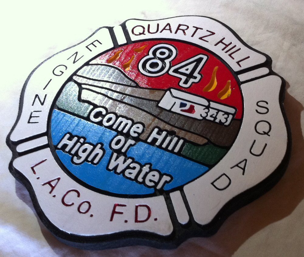 Fire Department Quartz Hill 3D routed sign award patch plaque Custom