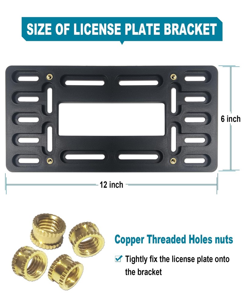 Front License Plate Bracket Holder Universal Front Mounting Kit, Plastic Bum...