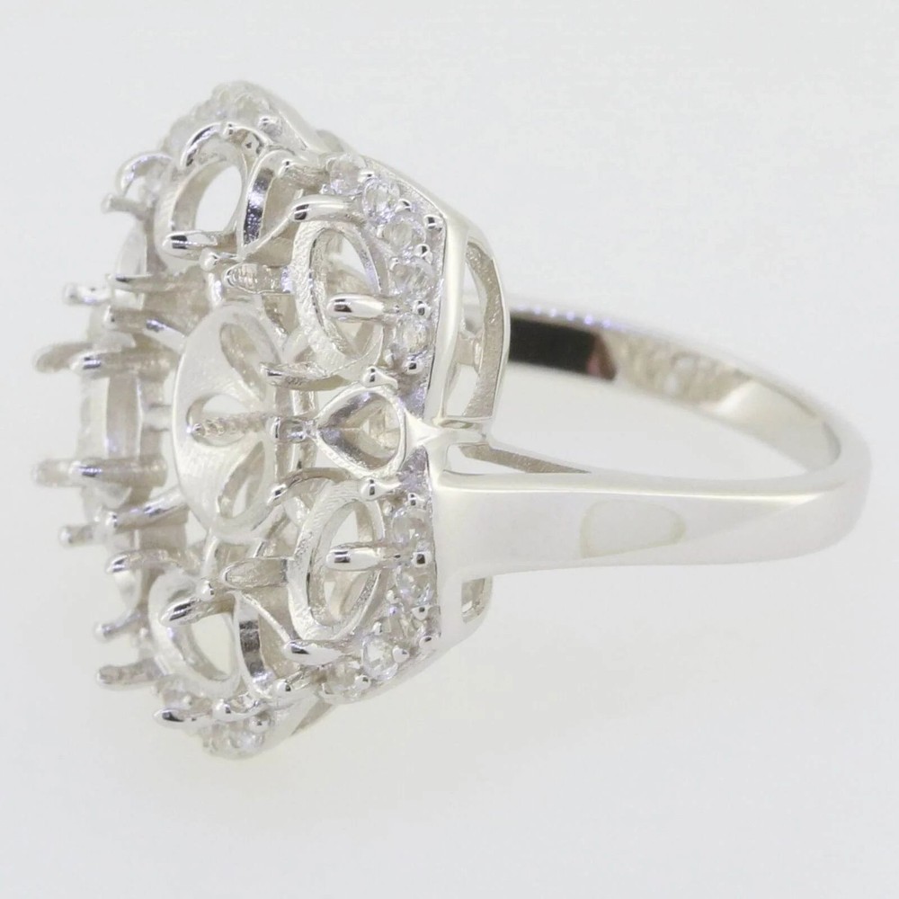 Semi Mount Ring Setting Round 12mm Ring 925 Sterling Silver Ring