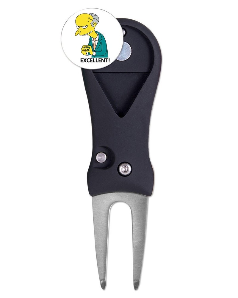 Mr. Burns Excellent! Simpsons Golf Ball Marker +Switchblade Divot Tool