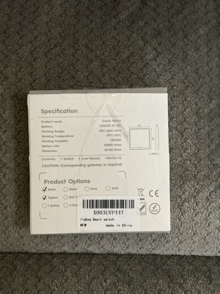 New Signee Smart Scene Switch, Scene Setting, App Setting, With Stickers - White