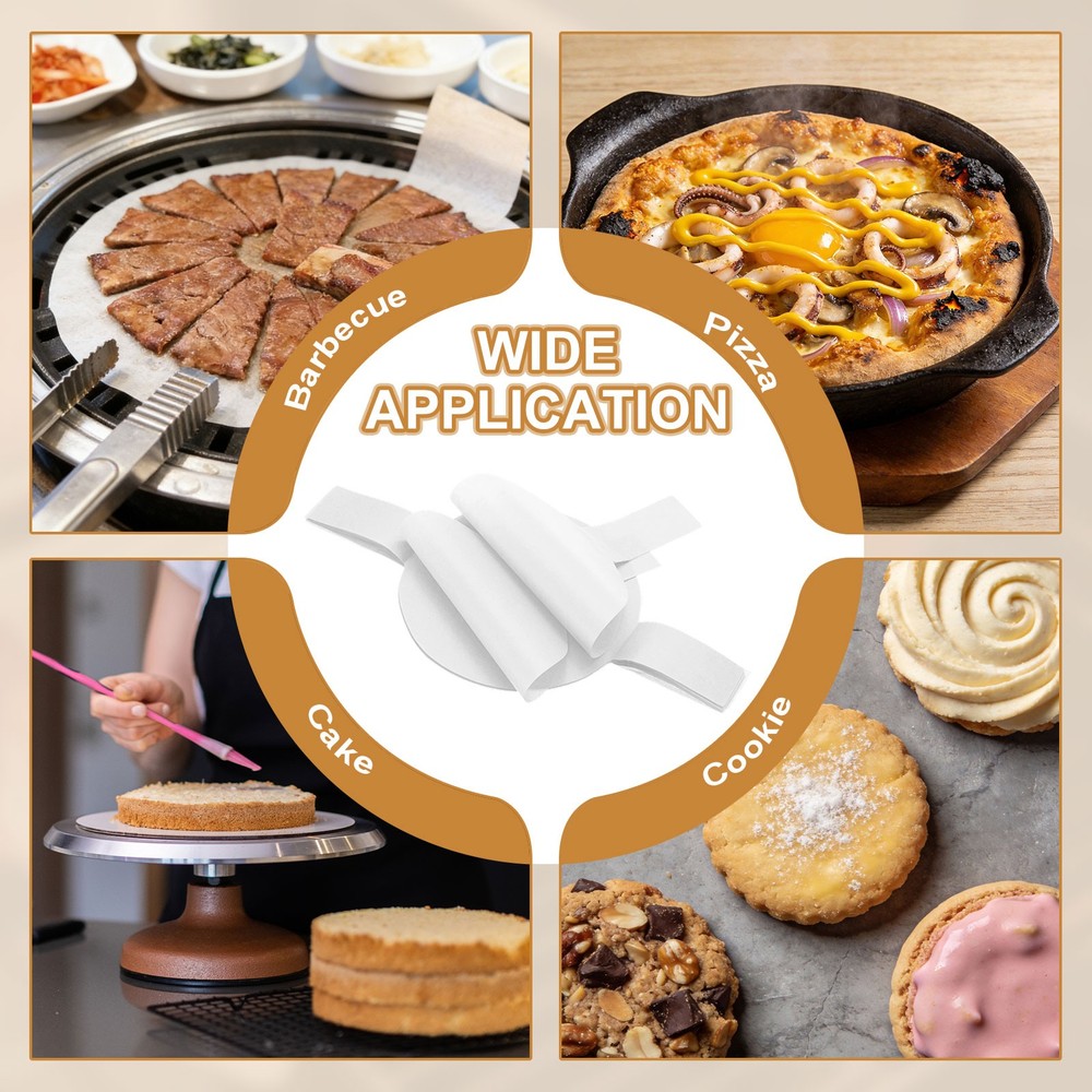 40 Sheets Parchment Paper Rounds, 4" Circle Baking Sheets, White