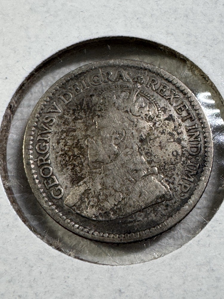 1919 Canada 5 Cents Silver Coin