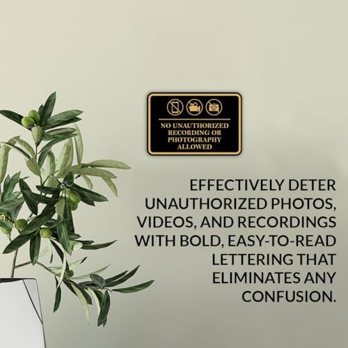Classic Framed No Unauthorized Recording 5 x 7" - Medium (1 Pack) Brushed Gold