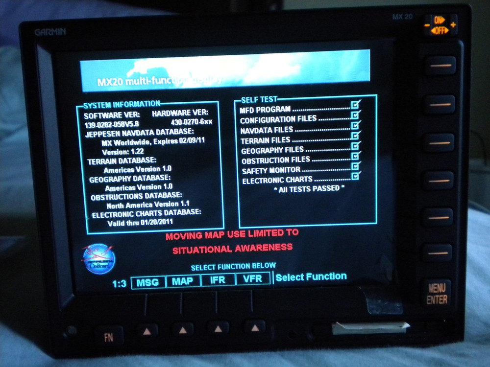 GARMIN MX20 DATA CARD 512MB & CHARTVIEW, 5.8 SOFTWARE THE LAST SOFTWARE RELEASED